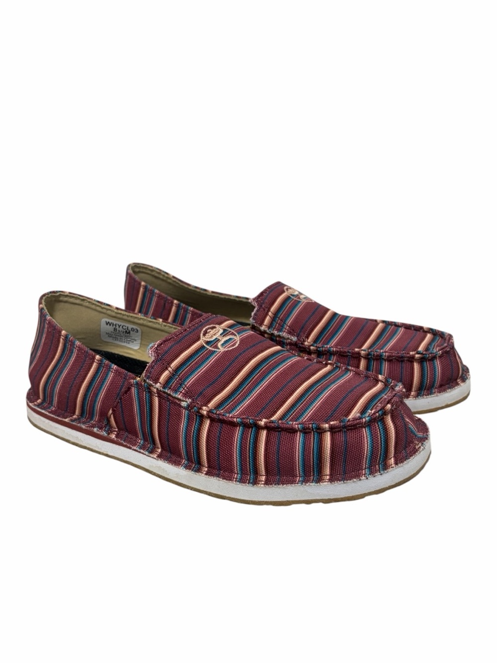 Twisted X Hooey Mauve Serape Slip-On Canvas Stripped Shoes - NWOT - 8.5